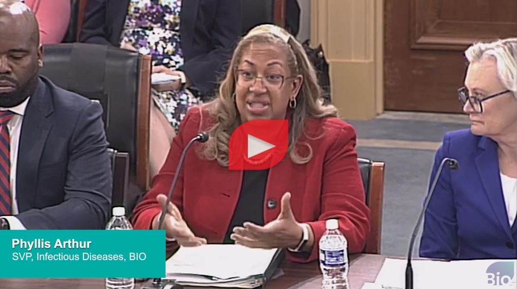 BIO's Phyllis Arthur at the House Energy & Commerce Health Subcommittee hearing on PAHPA, June 13, 2023