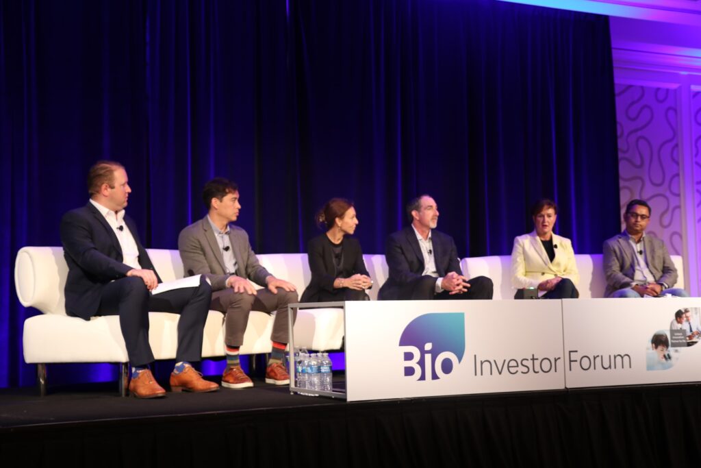 Speakers at the panel on financing early-stage biotech companies at the 2023 BIO Investor Forum in San Francisco