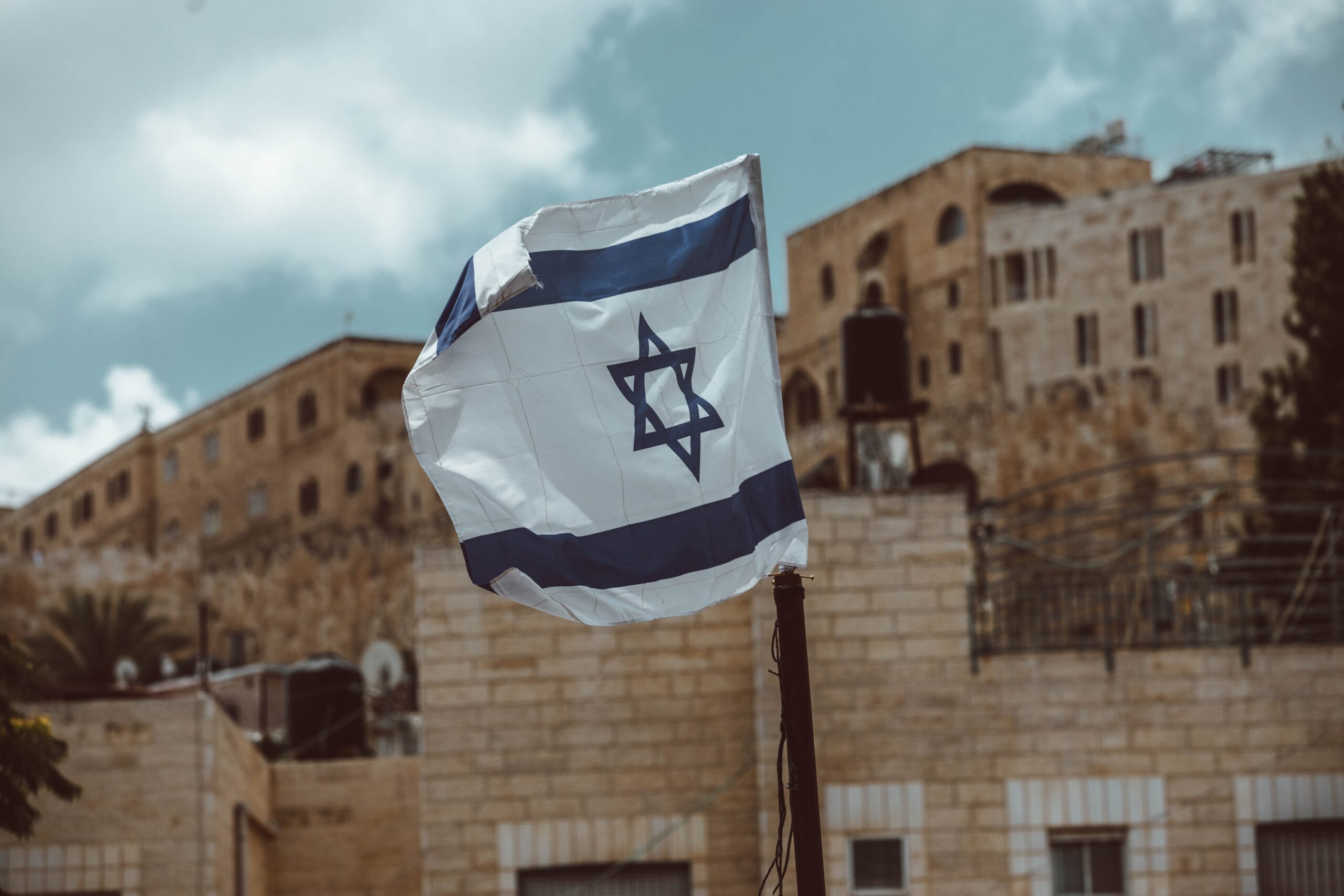 Israel flag in Jerusalem
