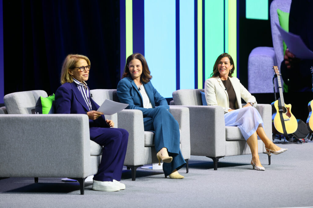 Genentech, NVIDIA, and Katie Couric at the 2026 BIO International Convention - discussing AI and biotech's 50th anniversary.