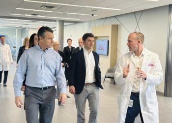 Sen. Todd Young visits Eli Lilly in February 2024