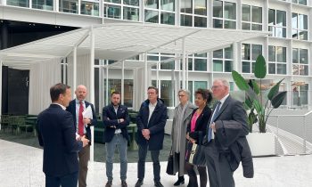 BIO delegation members at the PariSante Campus, a hub for companies in the data/AI space, in Paris.