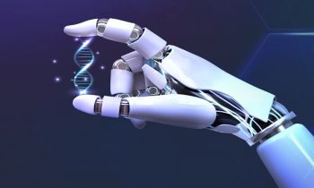 robotic hand holding a drug developed with AI